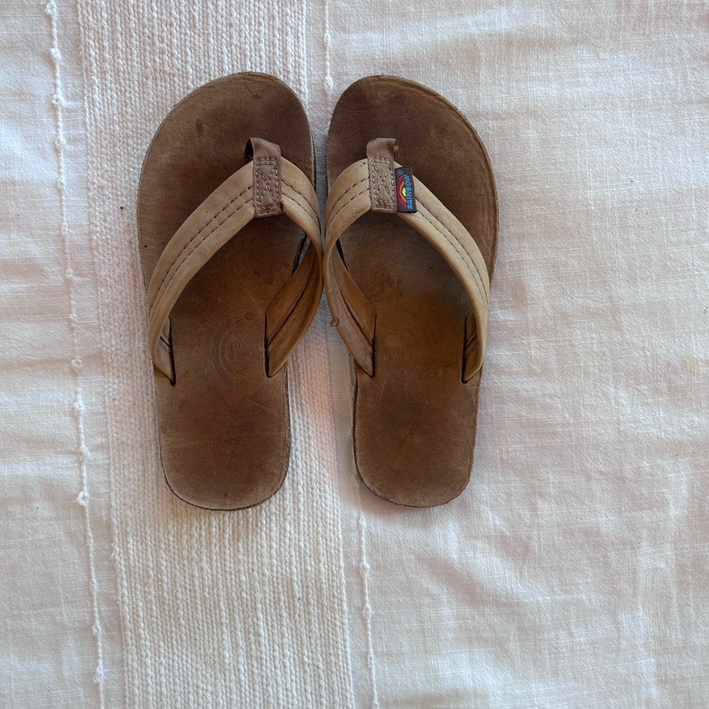 Rainbow Tan Kids Flip Flops